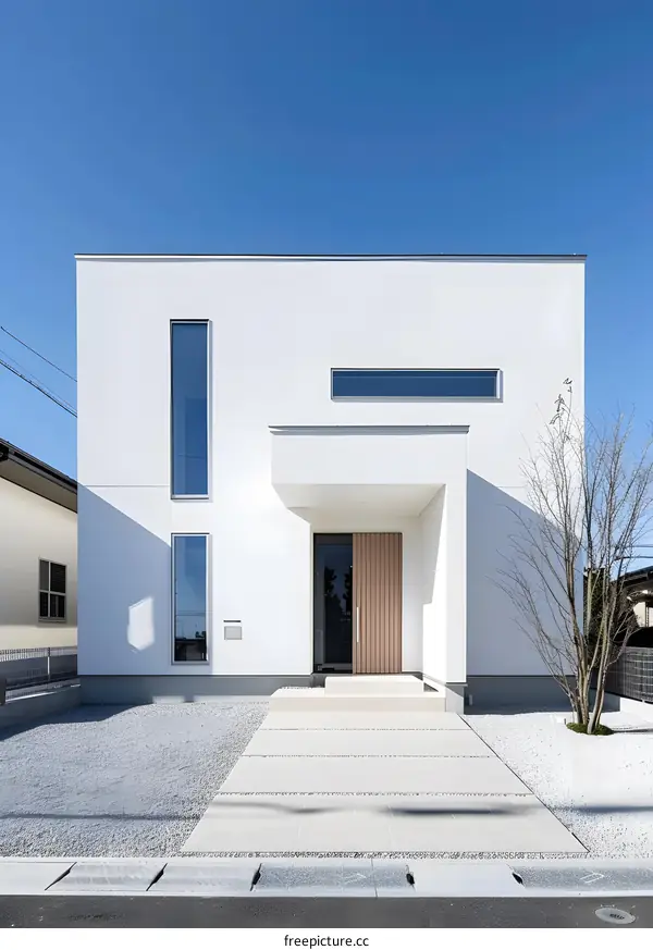 Modern White House Exterior With Minimalist Design