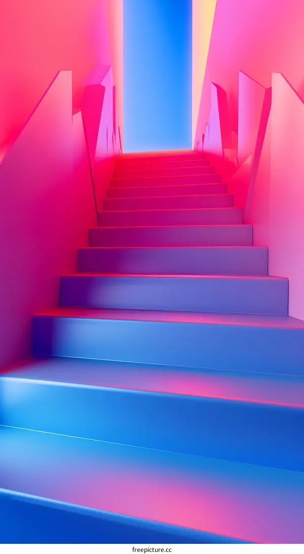 Blue and Pink Staircase