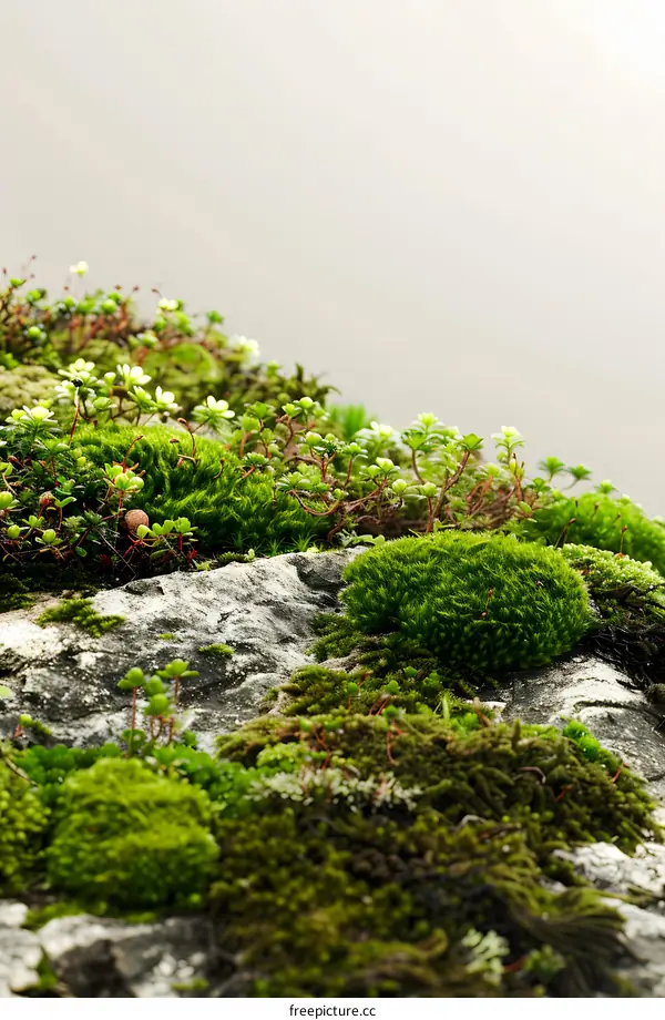 Close Up of Moss Growing on Rocks