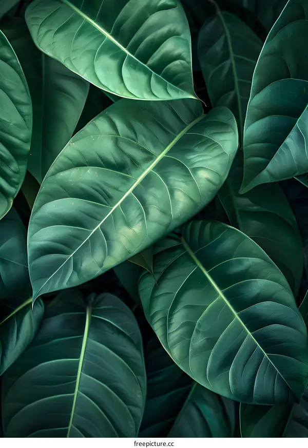 Green Tropical Leaves Background