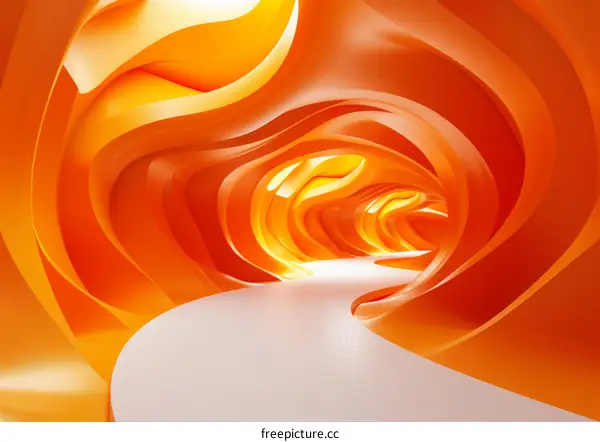 Mesmeric Orange 3D Tunnel