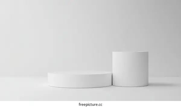 White Geometric Shapes Product Display