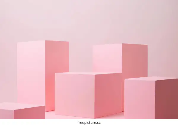 Pink Geometric Display Platforms