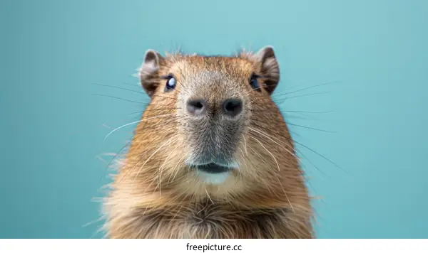 Close-up Portrait of a Capybara