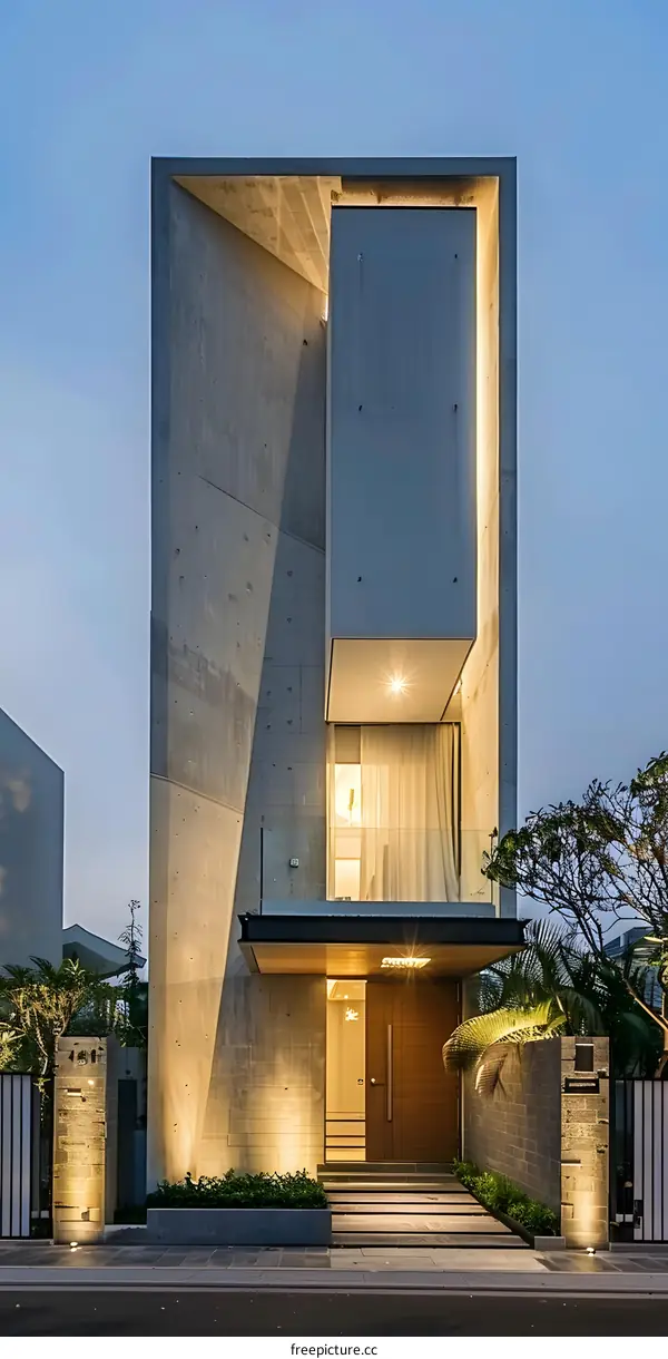 Modern Concrete House With Geometric Design