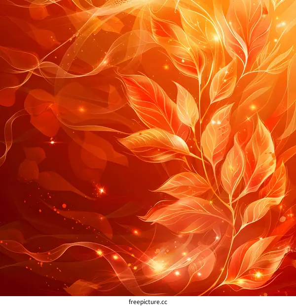 Abstract red and orange floral background