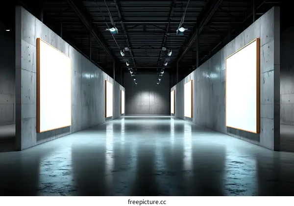 Modern Empty Gallery Walls with Blank Frames