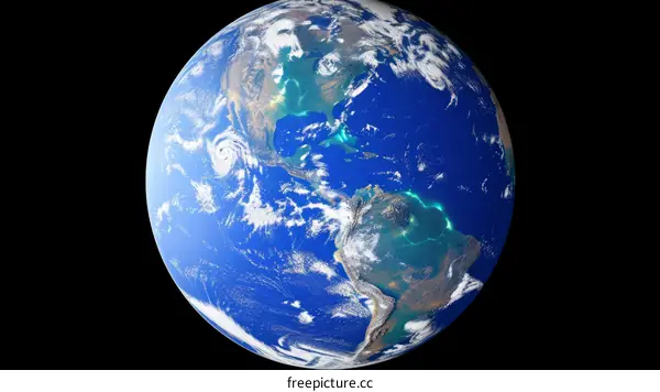 Earth from space showing the Americas