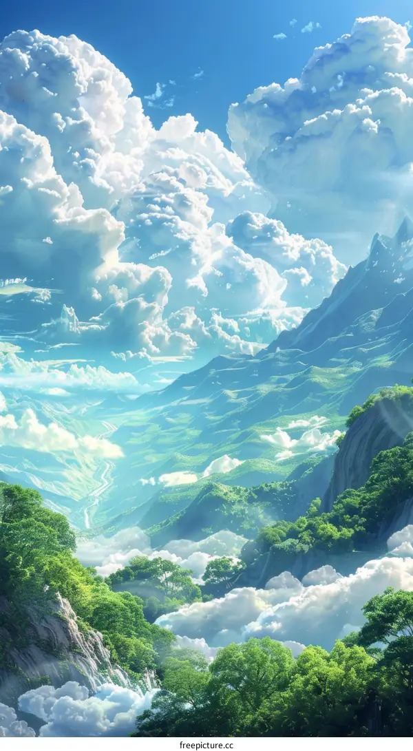 Majestic Mountain Peaks Above a Sea of Clouds