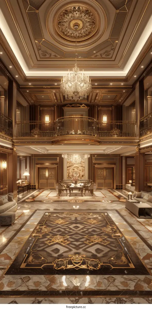Luxurious Interior Design of a Grand Hall