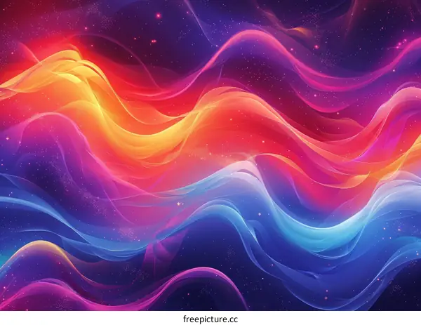 Abstract Colorful Flowing Waves Background Design