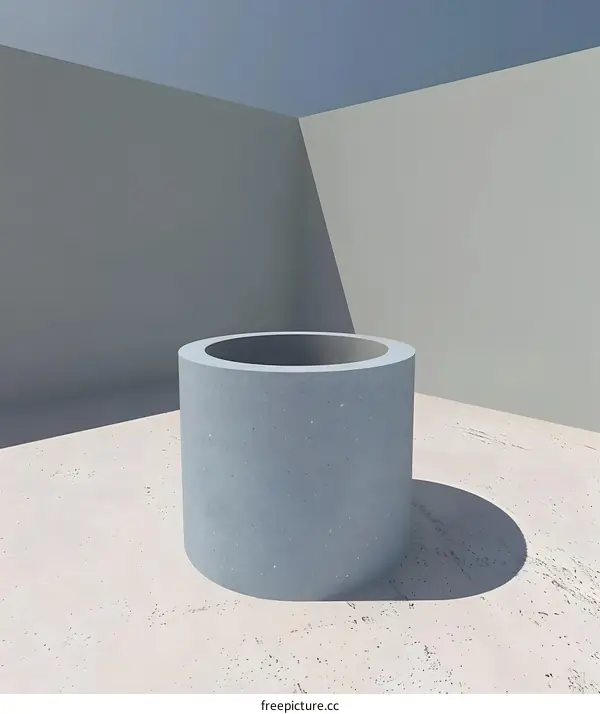 Minimalist Concrete Cylinder Abstract Background
