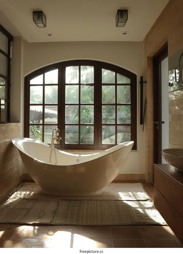 Luxury Modern Bathtub in a Stylish Bathroom