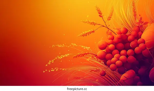 Autumnal Harvest Illustration in Warm Hues