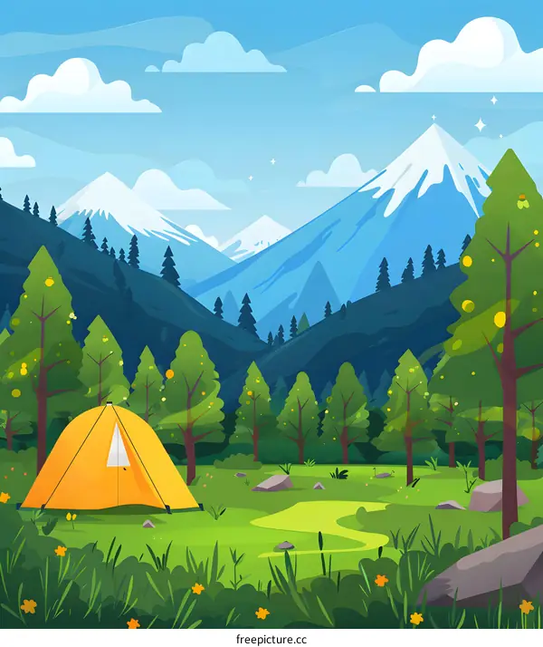 Camping in the Mountain Landscape
