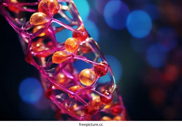 A 3D rendering of a DNA double helix