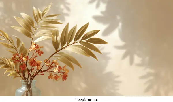 Beautiful Autumn Floral Arrangement with Shadows