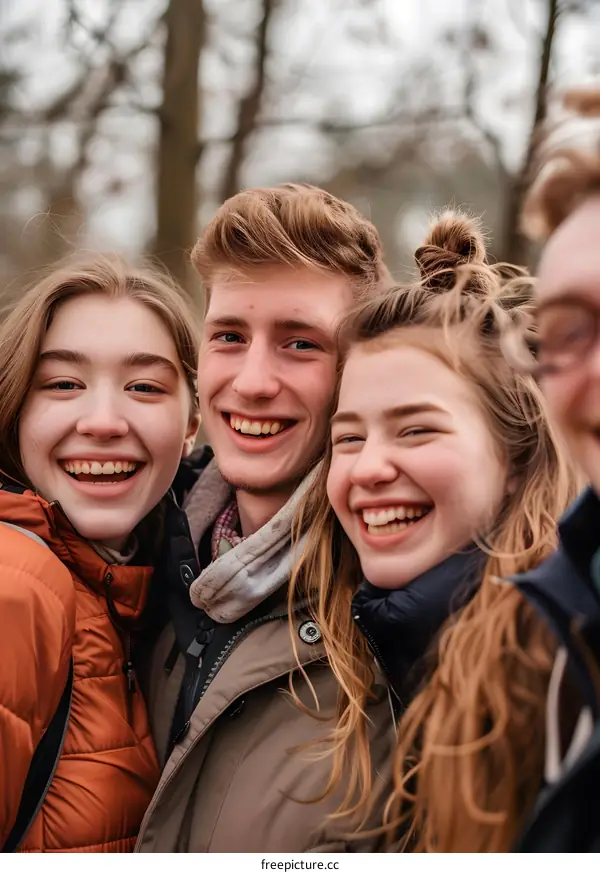 Group of Happy Friends Smiling Together
