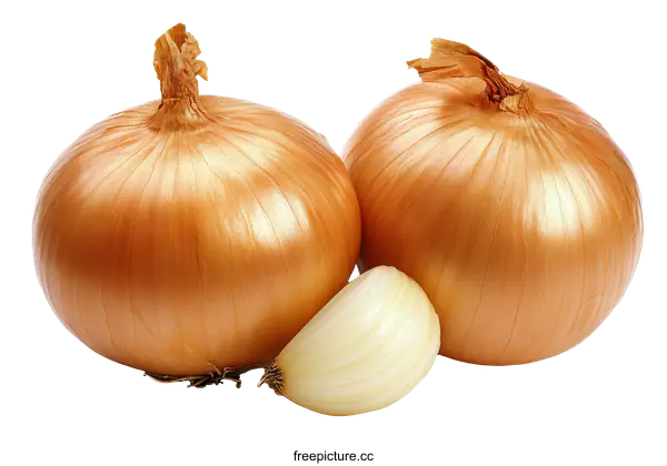 [Transparent Background PNG]Fresh Onions and Garlic on White Background