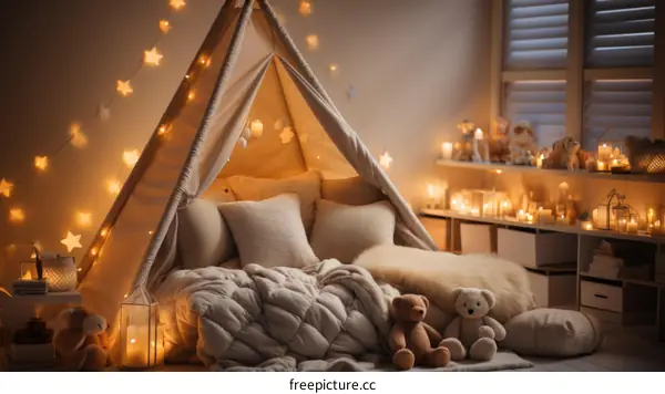 A cozy reading nook for kids