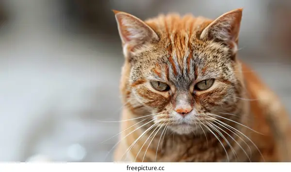 Close up portrait of a ginger cat