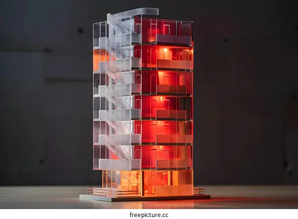 Architectural Model of a Modern Apartment Building