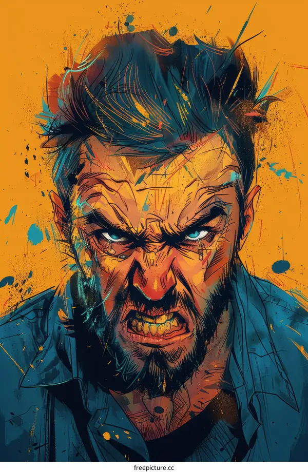 portrait of a man with a beard and a yellow background