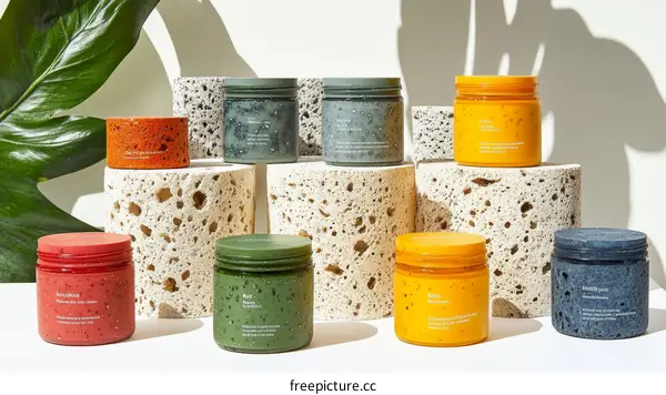 Colorful Face Masks and Scrubs Display