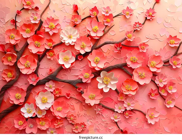 Pink flowers petals background