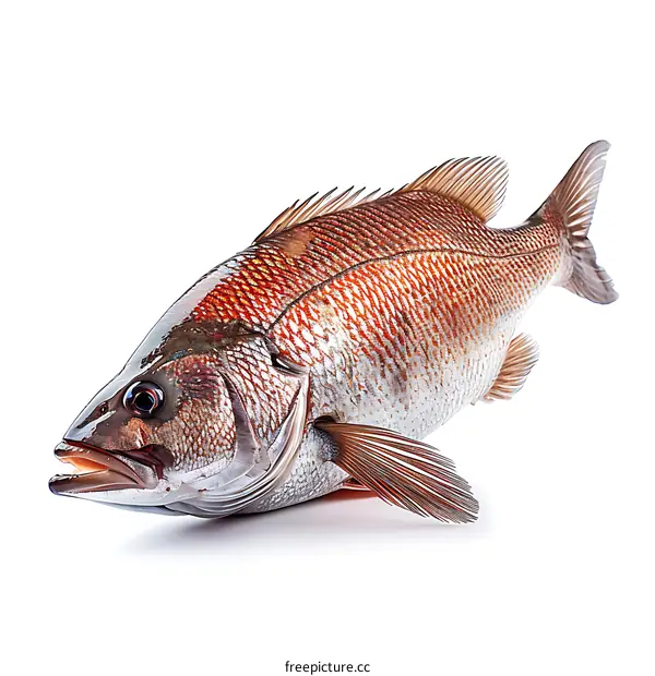 red fish on white background
