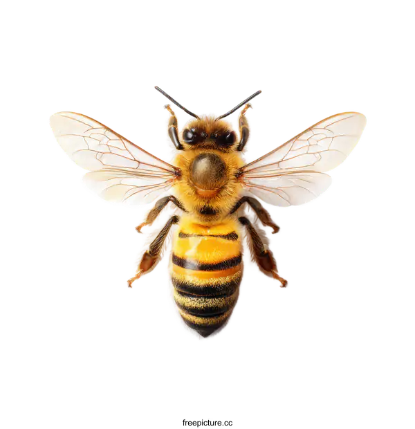 [Transparent Background PNG]Close up of a Honey Bee