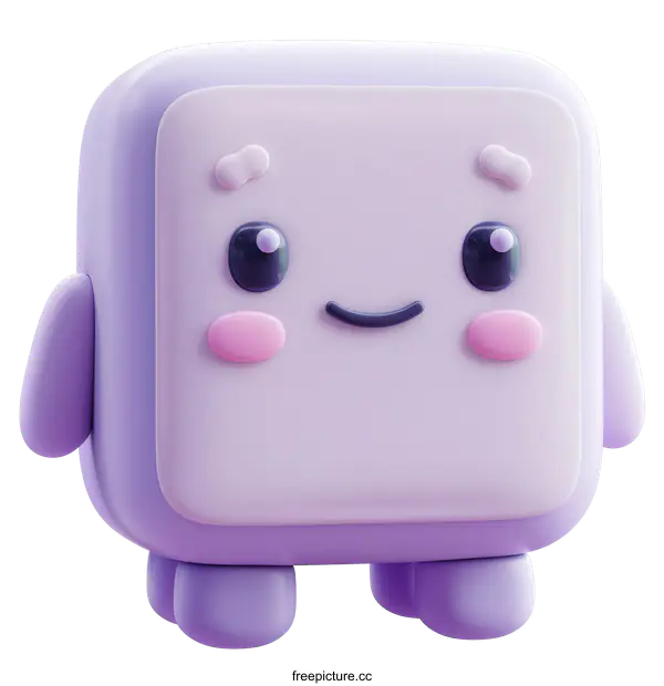 [Transparent Background PNG]Cute Purple Character Design
