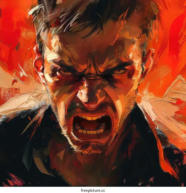 Portrait of a man screaming