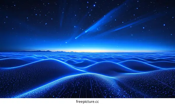 Abstract Digital Night Sky Landscape Illustration