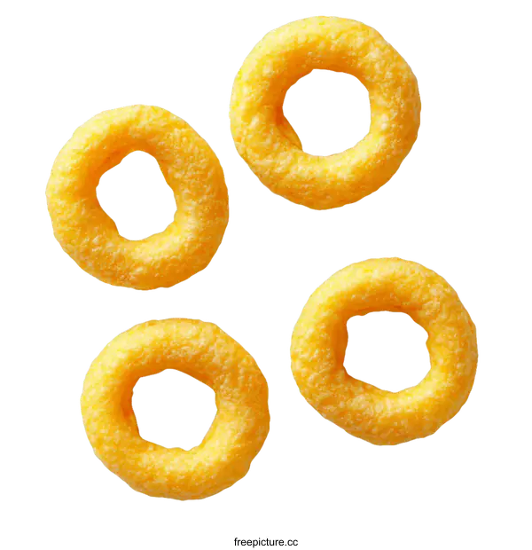 [Transparent Background PNG]Crispy Snack Rings Close-up on White Background