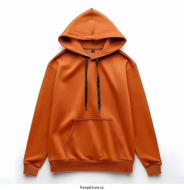 Vibrant Orange Hoodie Isolated on White