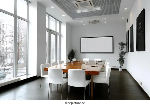 Modern Conference Room with Large Windows