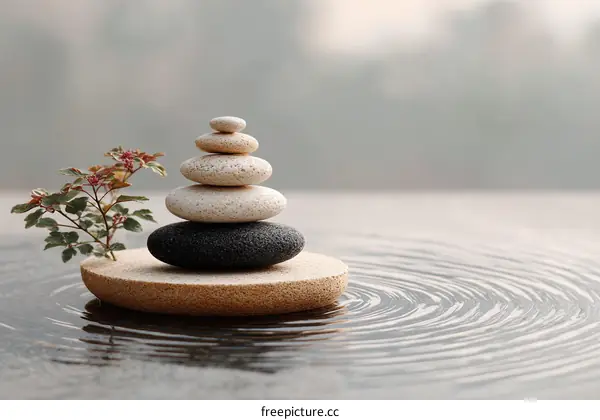 Zen Stones Arrangement on Water