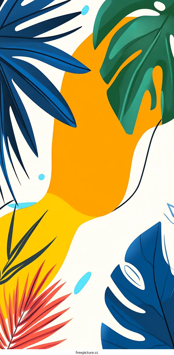 Tropical Leaves Background Illustration