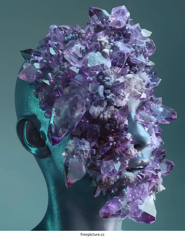 Amethyst Crystal Face Art