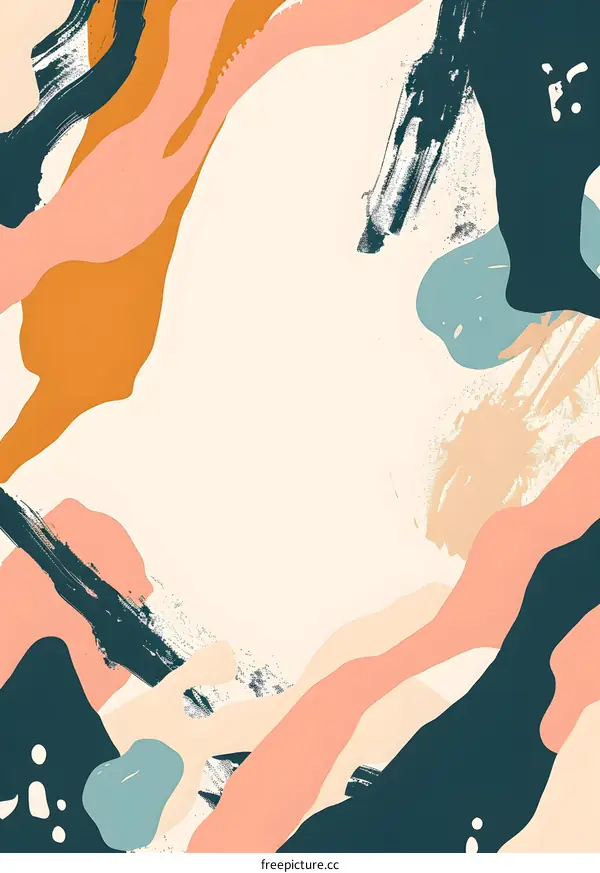 Abstract Background With Brushstrokes In Pastel Colors