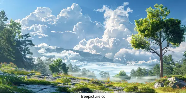 Majestic Mountains and Dramatic Cloudscape