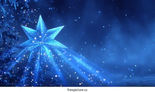 Blue Starry Christmas Night Illustration