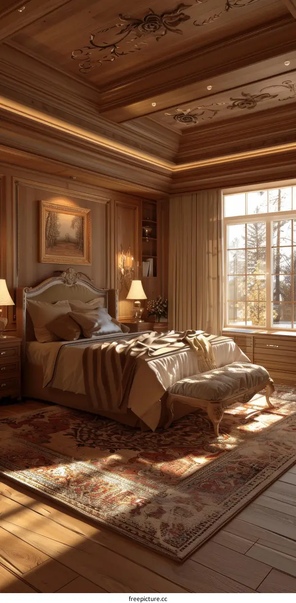 Elegant Wooden Bedroom Interior Design
