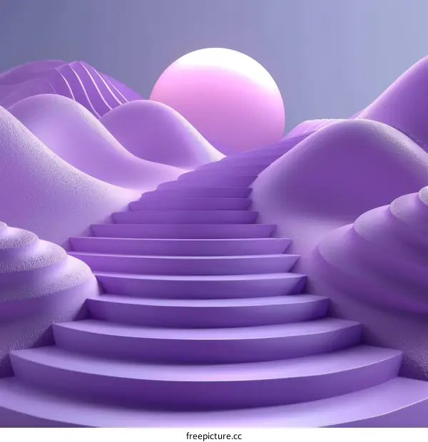 Abstract Purple Stairway to the Sky