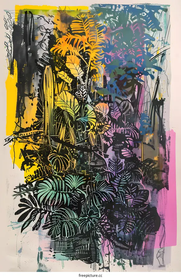 Abstract Tropical Jungle Art Print