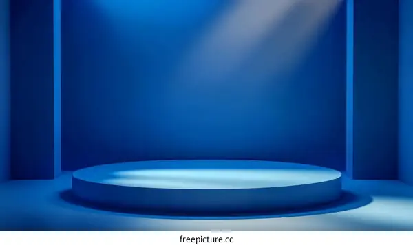 Modern Blue Product Display Stage