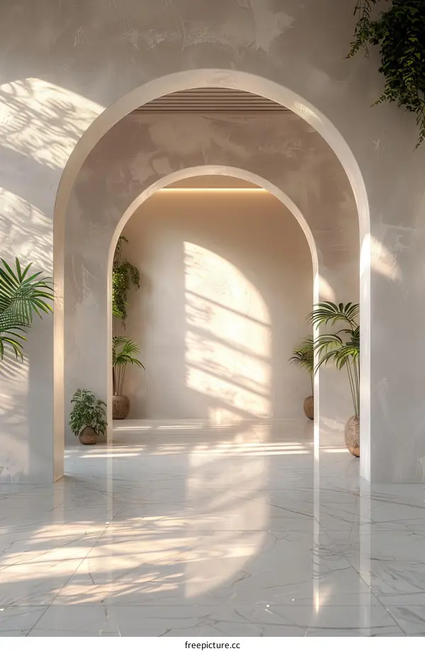 Elegant Archway Interior Design with Sunlight