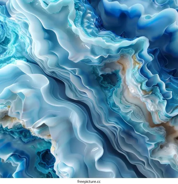 Abstract Agate Texture in Blue and White