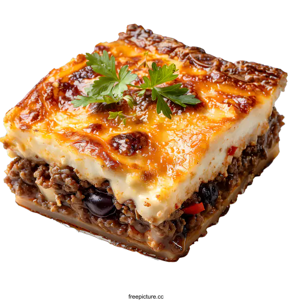 [Transparent Background PNG]A delicious and healthy moussaka